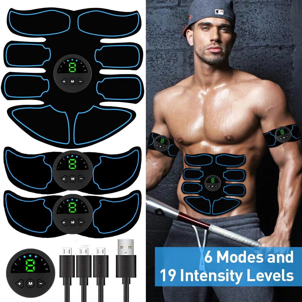 Adult Sports EMS Abdominal Muscle Toning Trainer ABS Stimulator Toner Fitness Binder Gym Belt