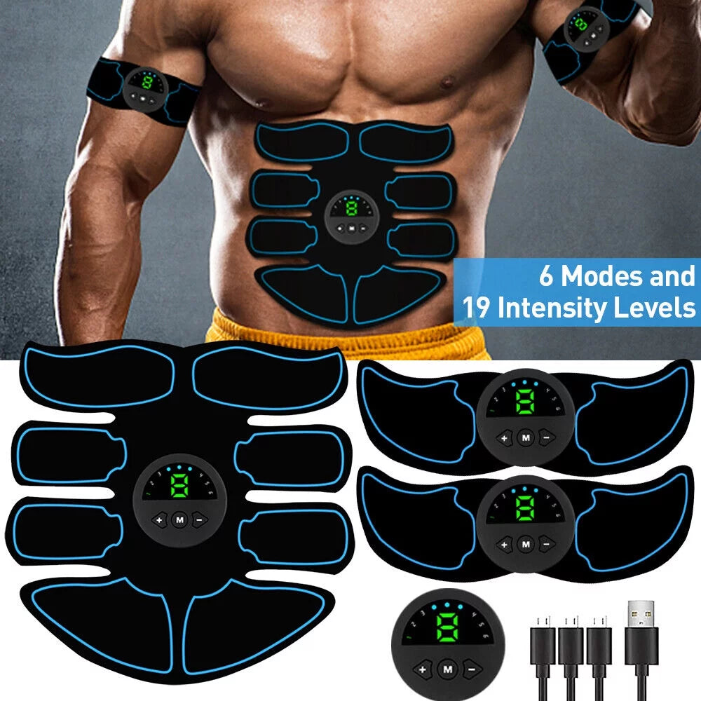 Adult Sports EMS Abdominal Muscle Toning Trainer ABS Stimulator Toner Fitness Binder Gym Belt