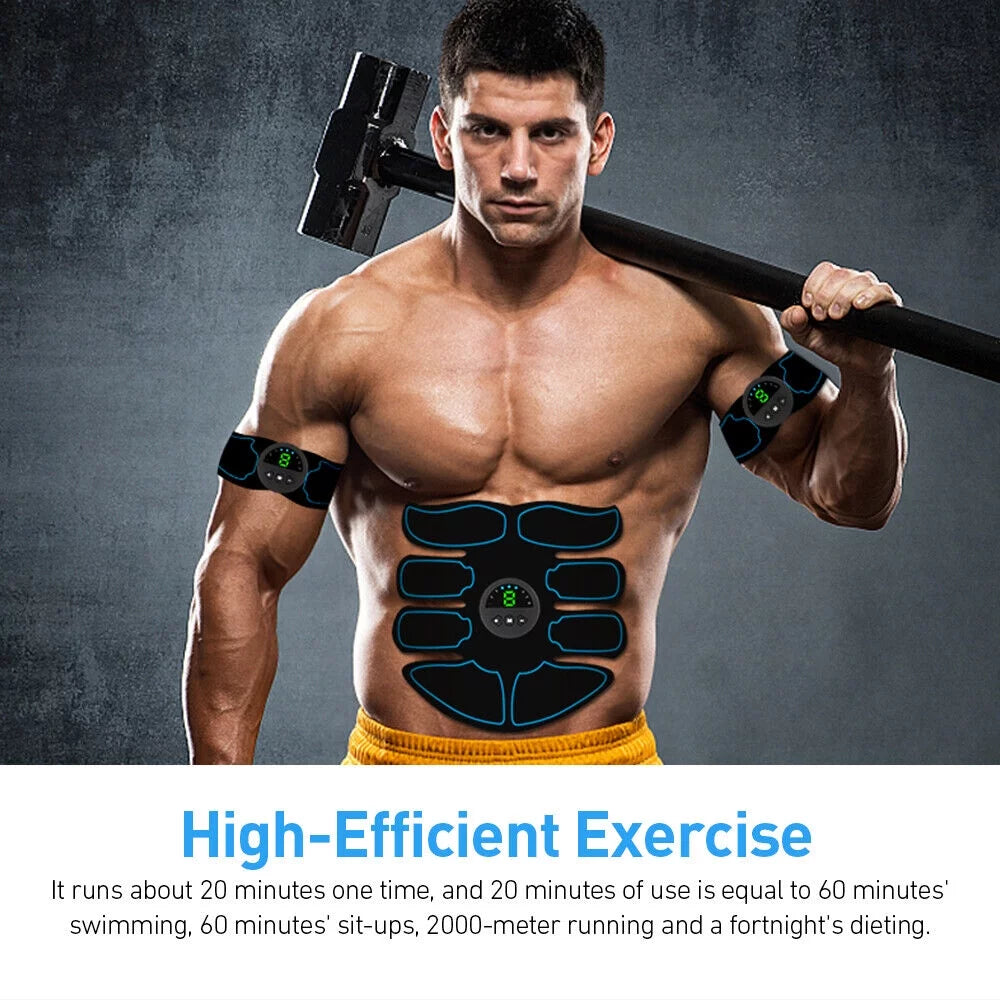 Adult Sports EMS Abdominal Muscle Toning Trainer ABS Stimulator Toner Fitness Binder Gym Belt