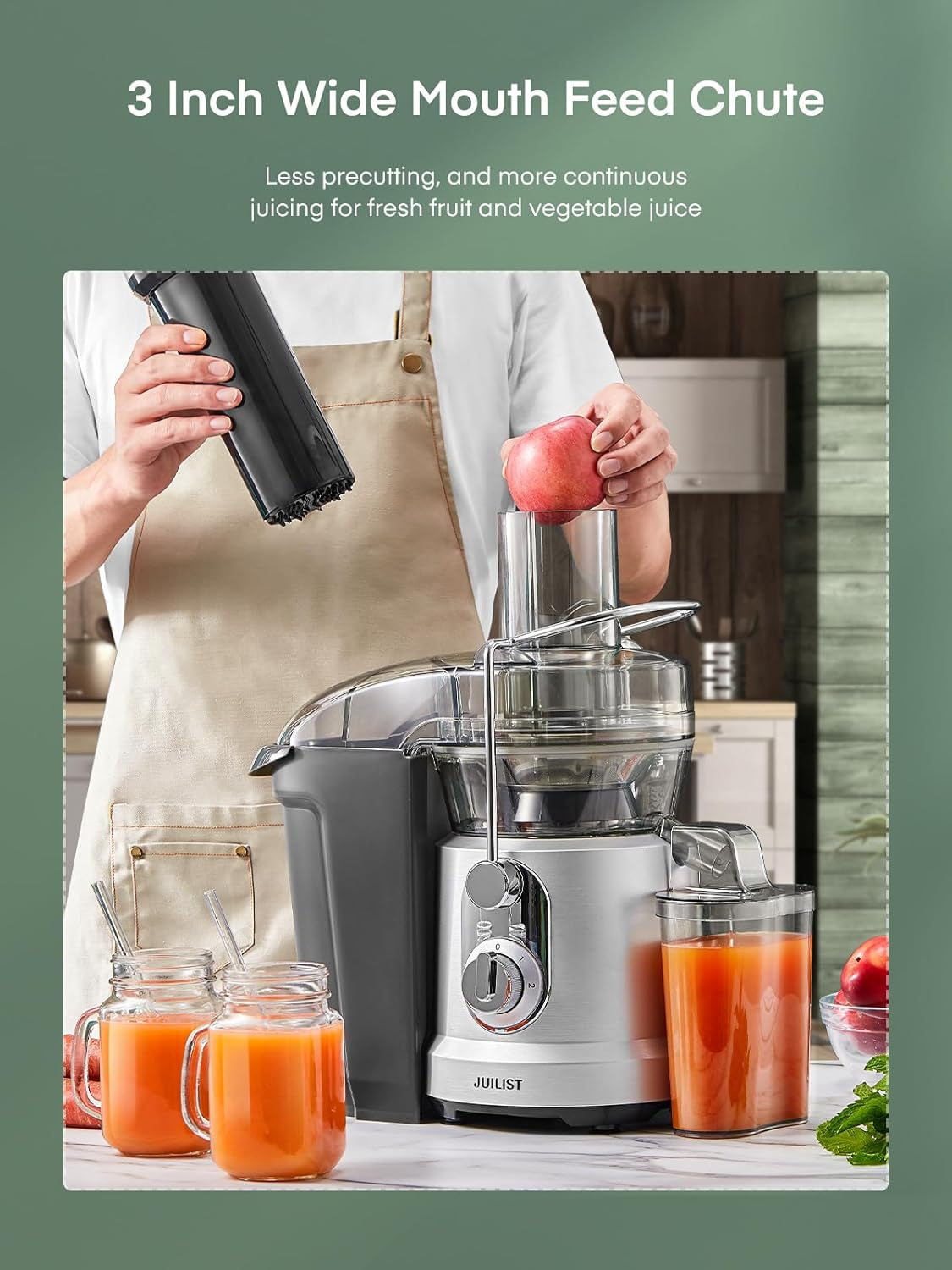 1300W Juicer Machines, Powerful Juice Extractor Machine with 3.2" Wide Mouth Fo