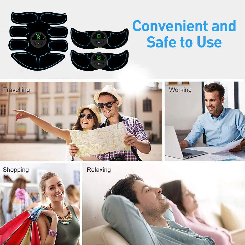 Adult Sports EMS Abdominal Muscle Toning Trainer ABS Stimulator Toner Fitness Binder Gym Belt