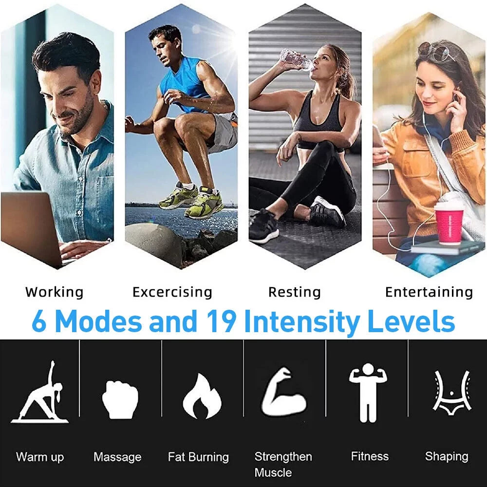 Adult Sports EMS Abdominal Muscle Toning Trainer ABS Stimulator Toner Fitness Binder Gym Belt