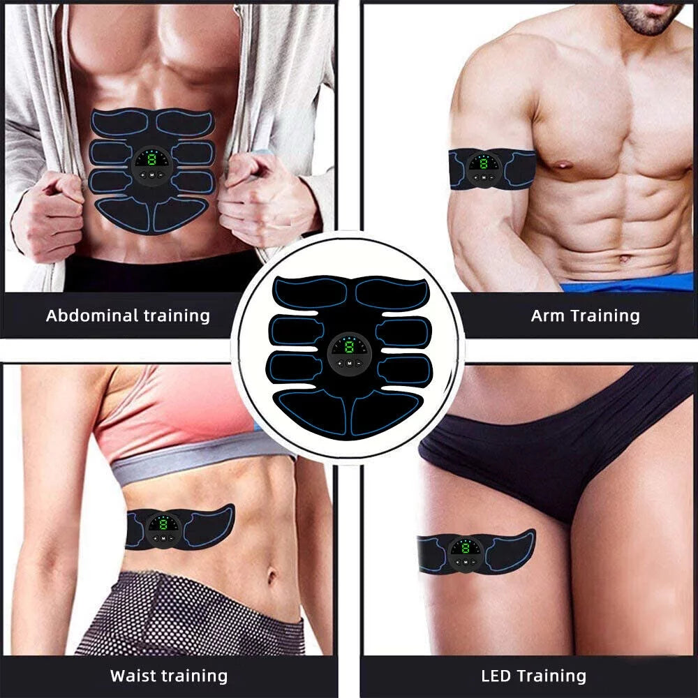 Adult Sports EMS Abdominal Muscle Toning Trainer ABS Stimulator Toner Fitness Binder Gym Belt