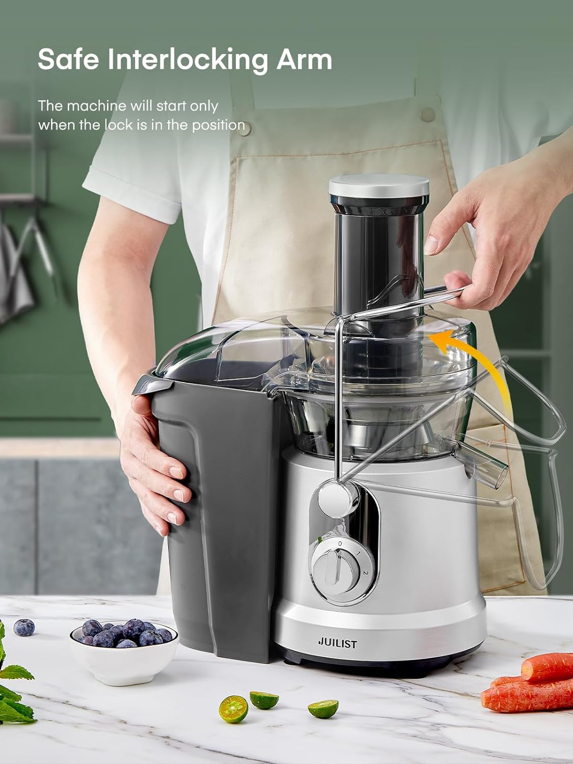 1300W Juicer Machines, Powerful Juice Extractor Machine with 3.2" Wide Mouth Fo