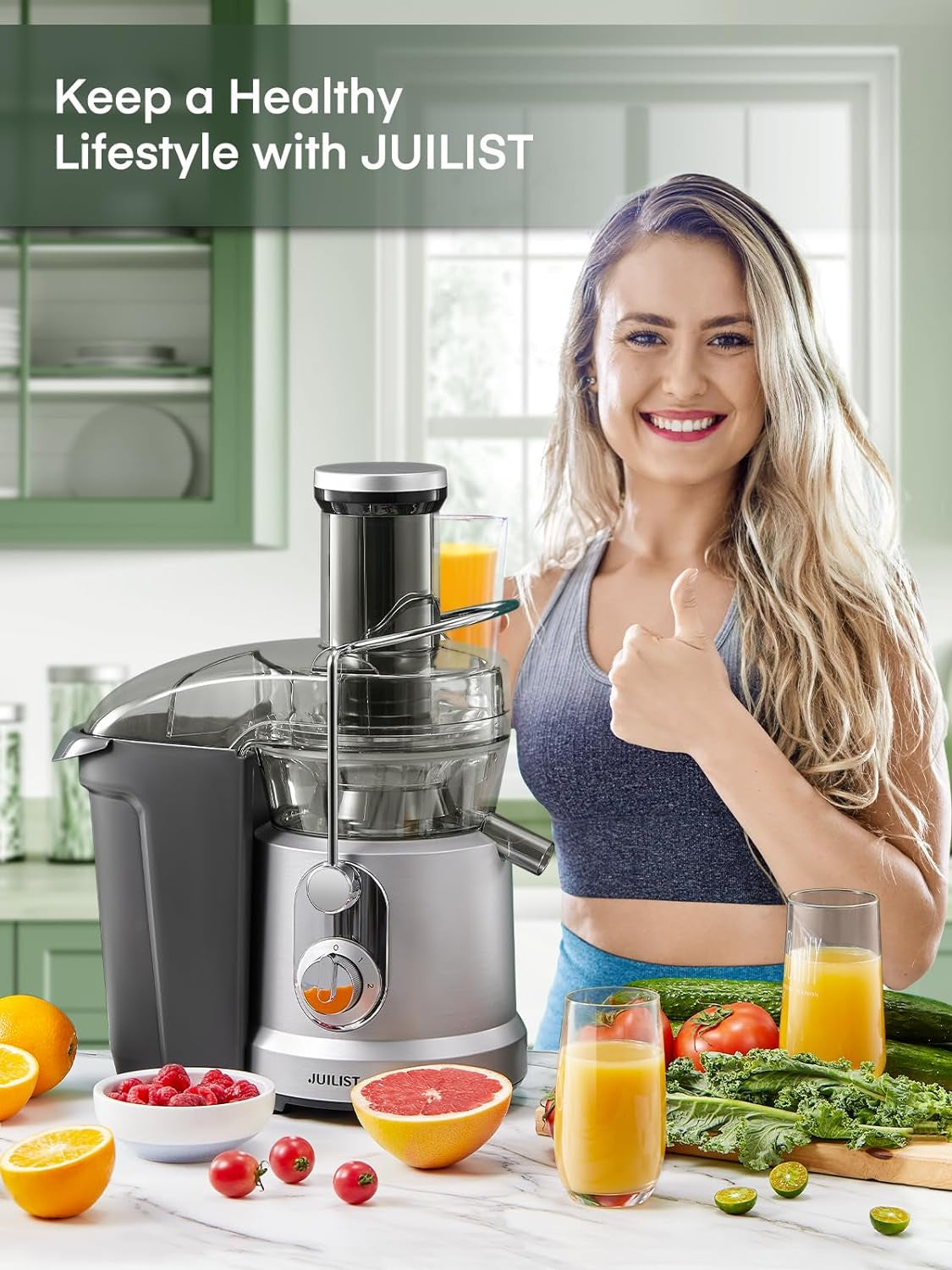 1300W Juicer Machines, Powerful Juice Extractor Machine with 3.2" Wide Mouth Fo